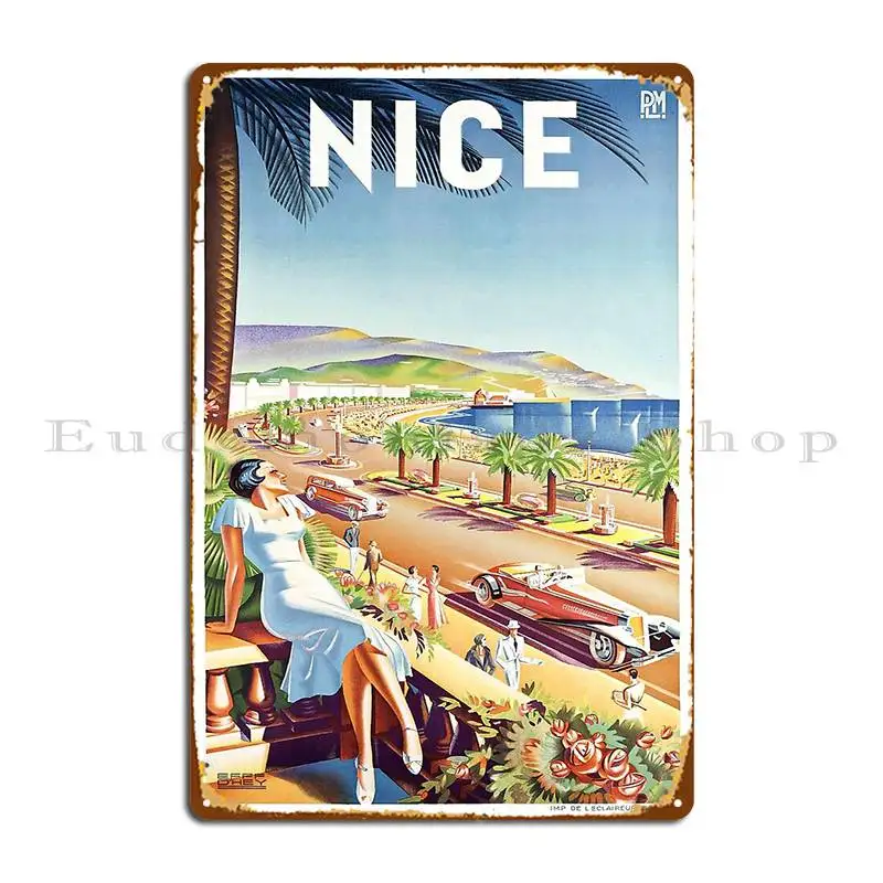 Home Cinema France - 1935 Nice France Travel Poster Metal