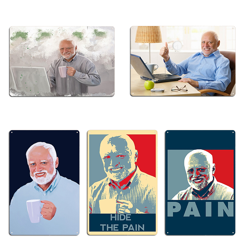 Home Cinema Design - Hide The Pain Harold Metal Sign