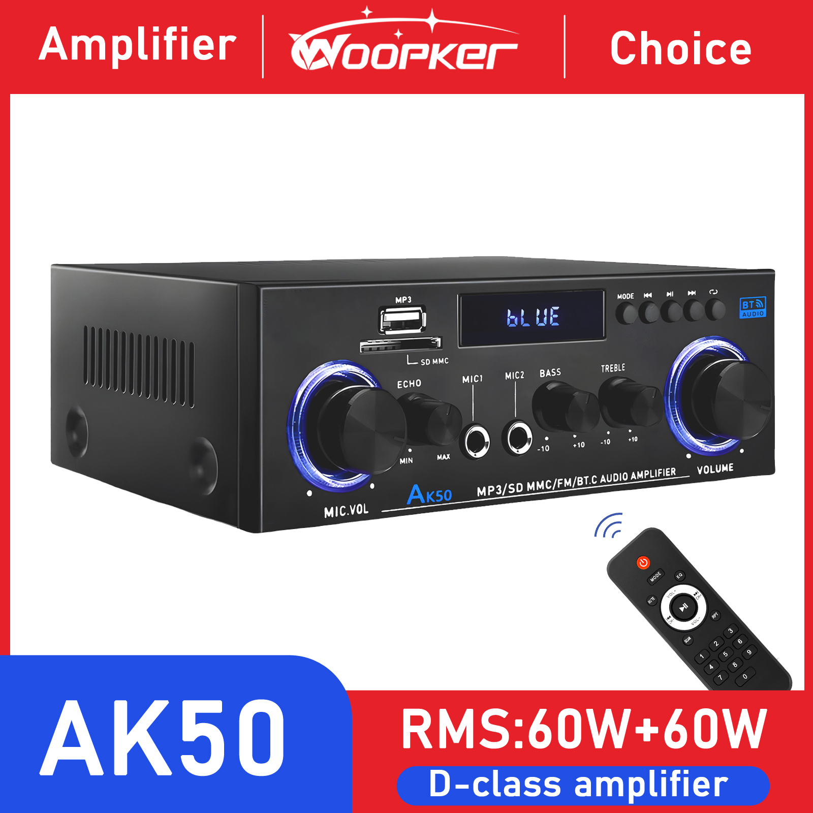 Home Cinema Audio System - Woopker AK50 HIFI Audio Amplifier MAX
