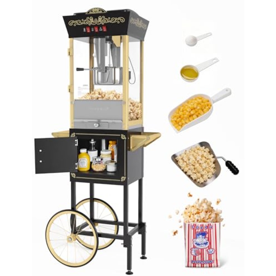 Popcorn Machine Home - Retro Professional Popcorn Maker 12oz with