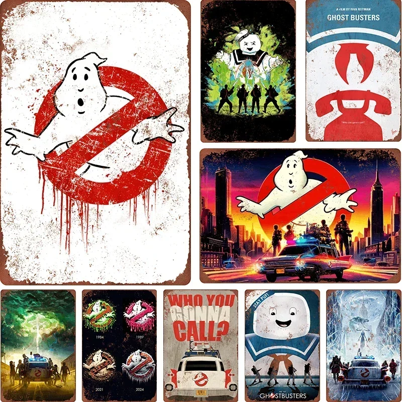 Home Cinema Design - 1pcs Ghostbusters Metal Wall Art, Vintage