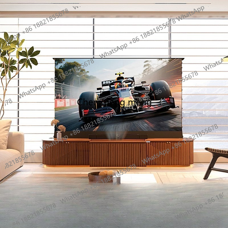 Home Cinema Tv Screen - All solid wood automatic lifting screen