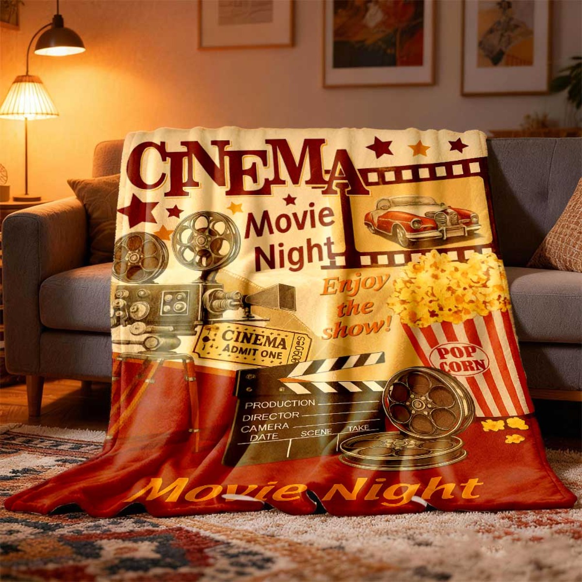 Retro Movie Projector Flannel  - Home Cinema Gifts 评论和价格
