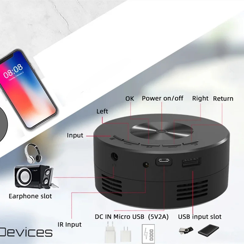 Smart Projector YT200 LED HD T - Home Cinema Tv Screen 评论和价格