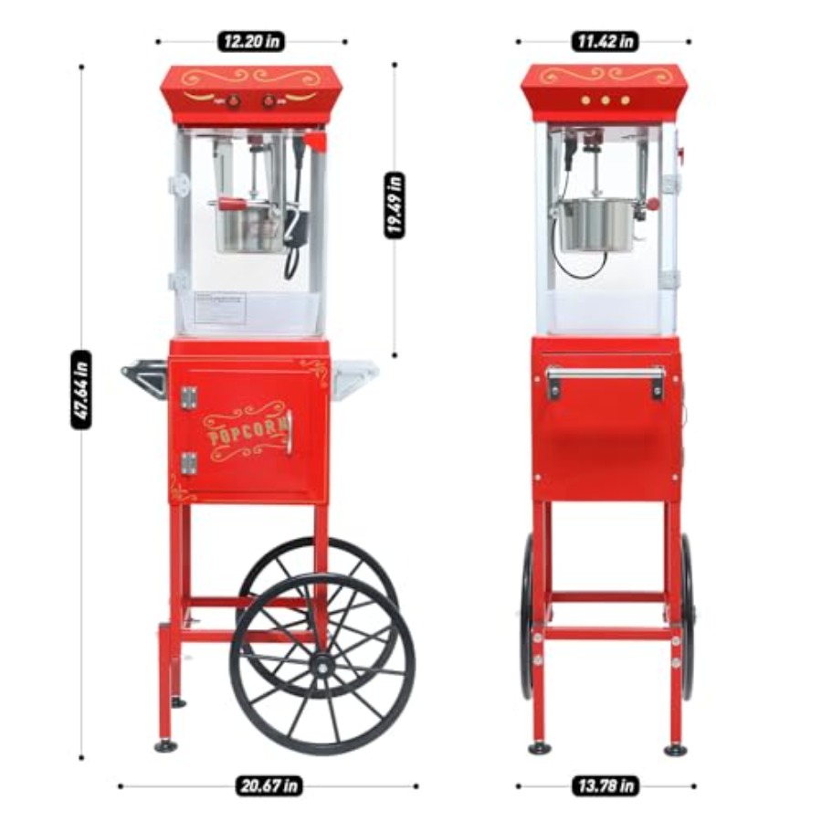 Popcorn Machine with Cart on W - Popcorn Machine Home 评论和价格