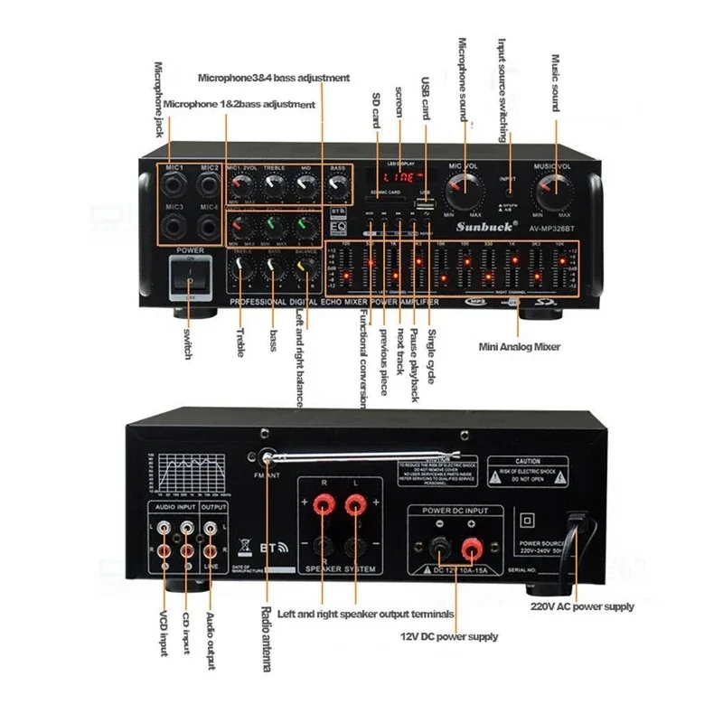 2000W bluetooth Audio Power Am - Home Cinema Audio System 评论和价格