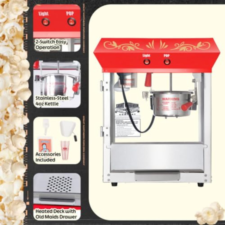 Popcorn Machine 4oz Popper wit - Popcorn Machine Home 评论和价格