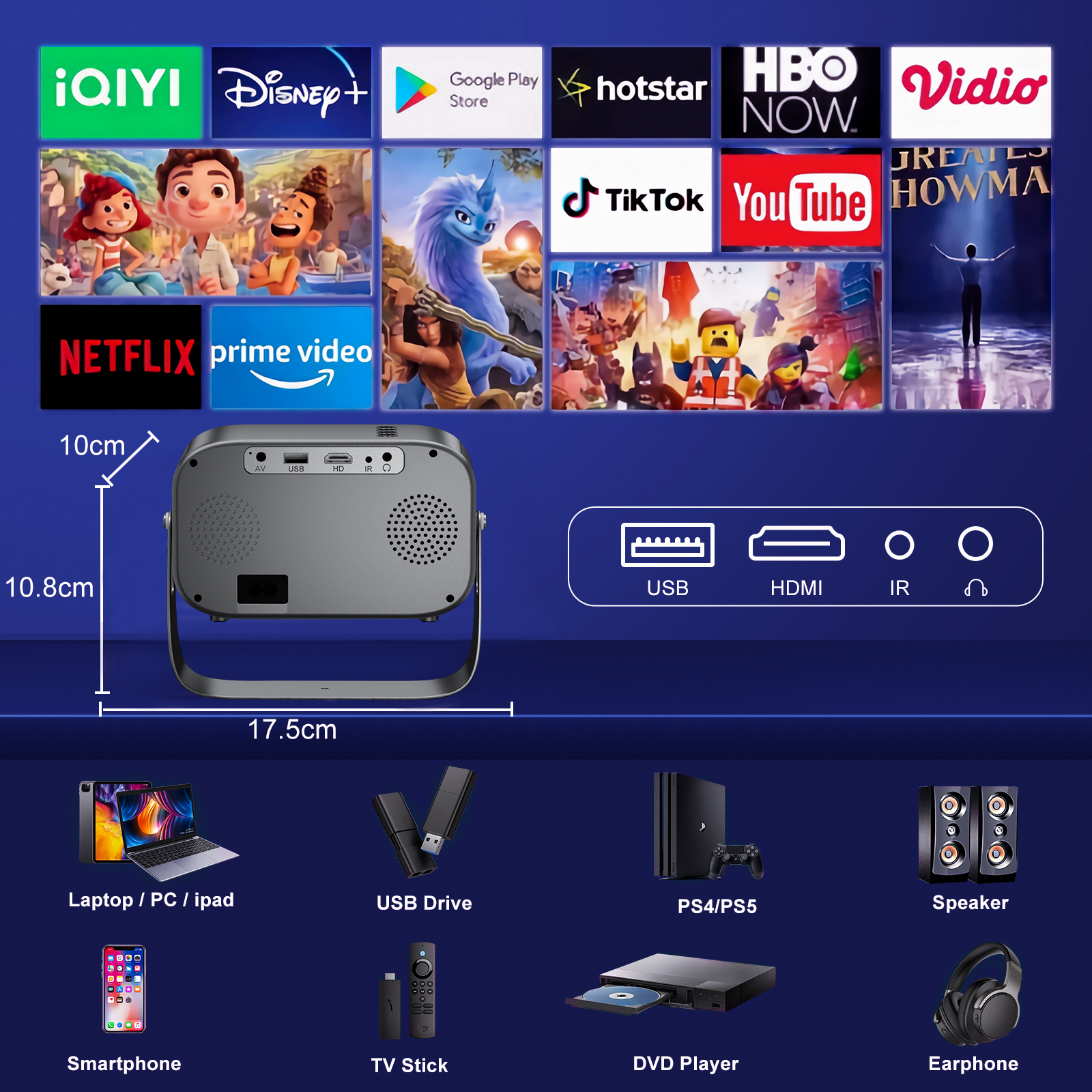 Salange Projector P28B Mini Ho - Home Cinema Projector Xiaomi 评论和价格