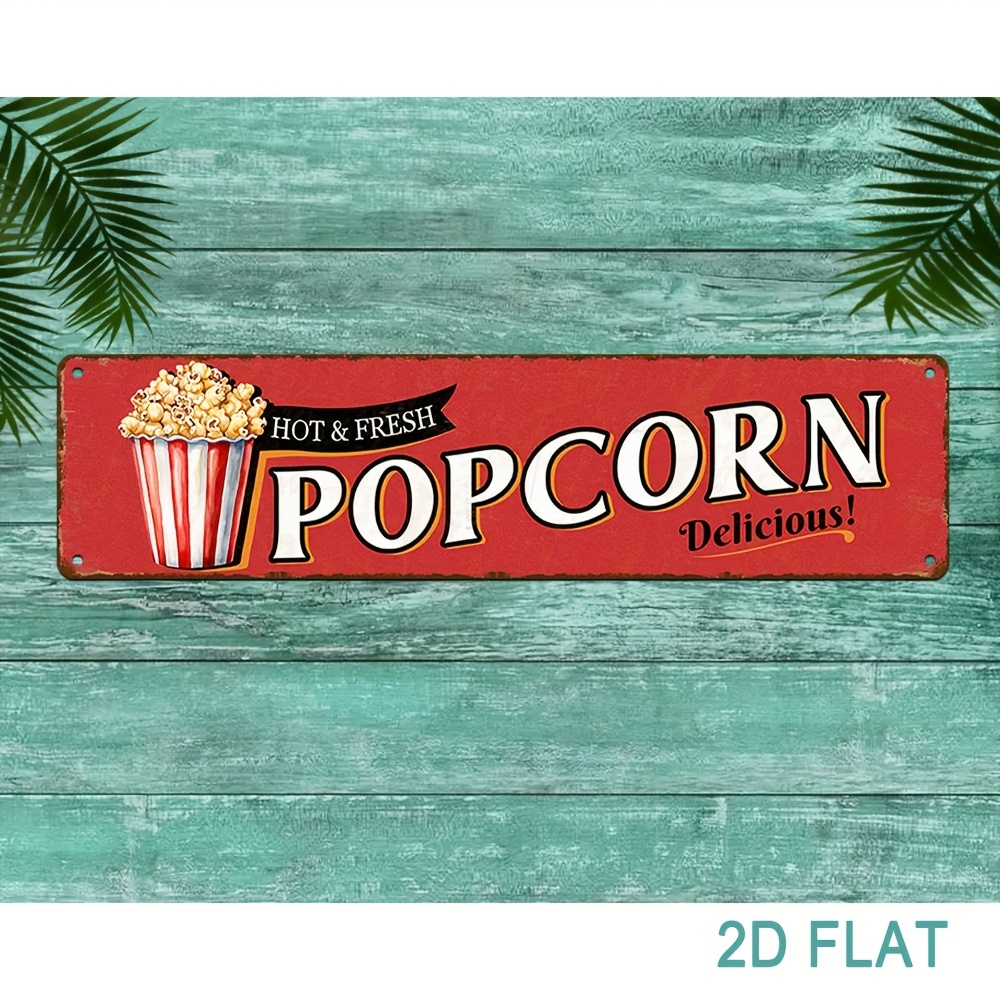 Vintage Aluminum Popcorn Sign  - Home Cinema Design 评论和价格