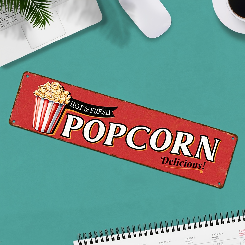 Vintage Aluminum Popcorn Sign  - Home Cinema Design 评论和价格