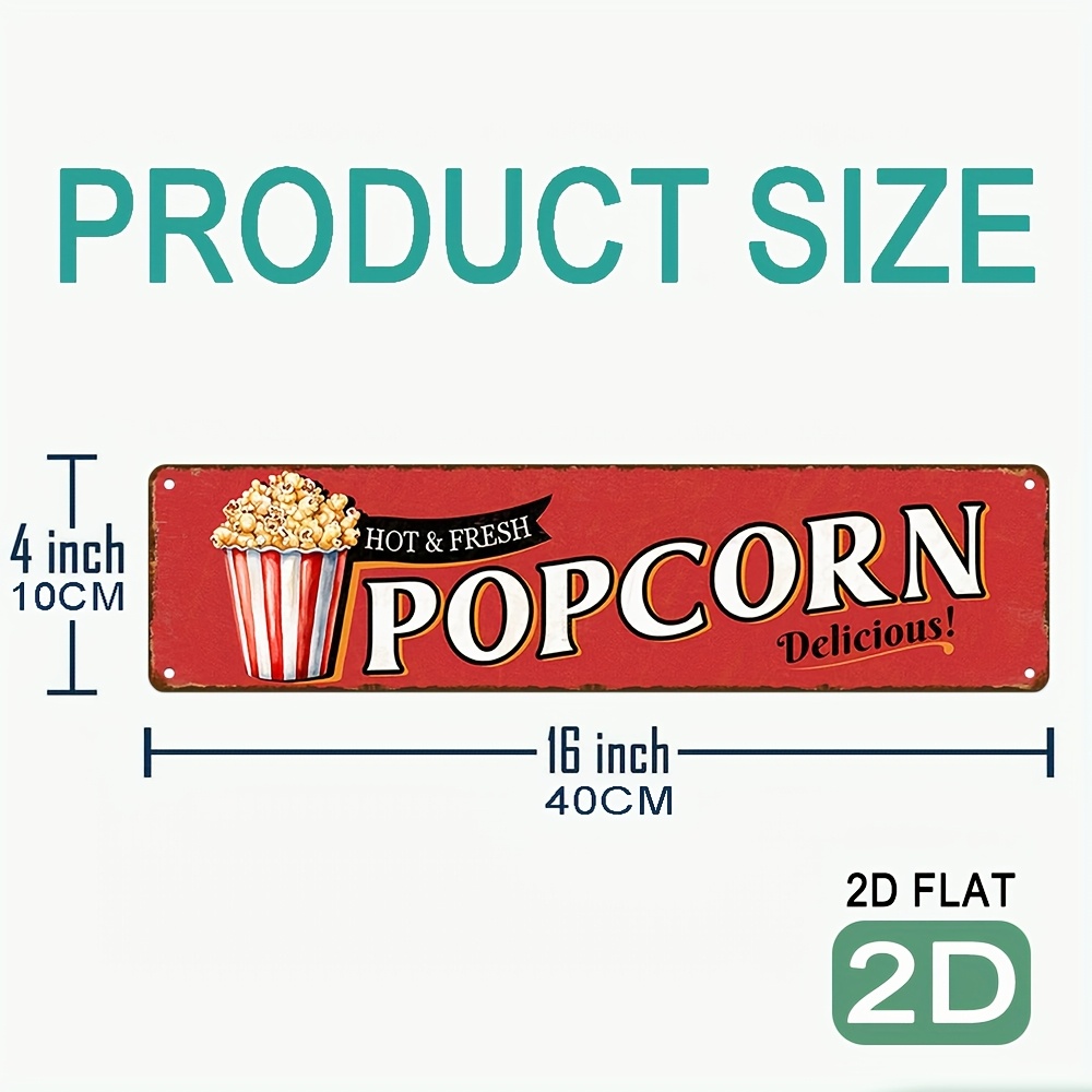 Vintage Aluminum Popcorn Sign  - Home Cinema Design 评论和价格