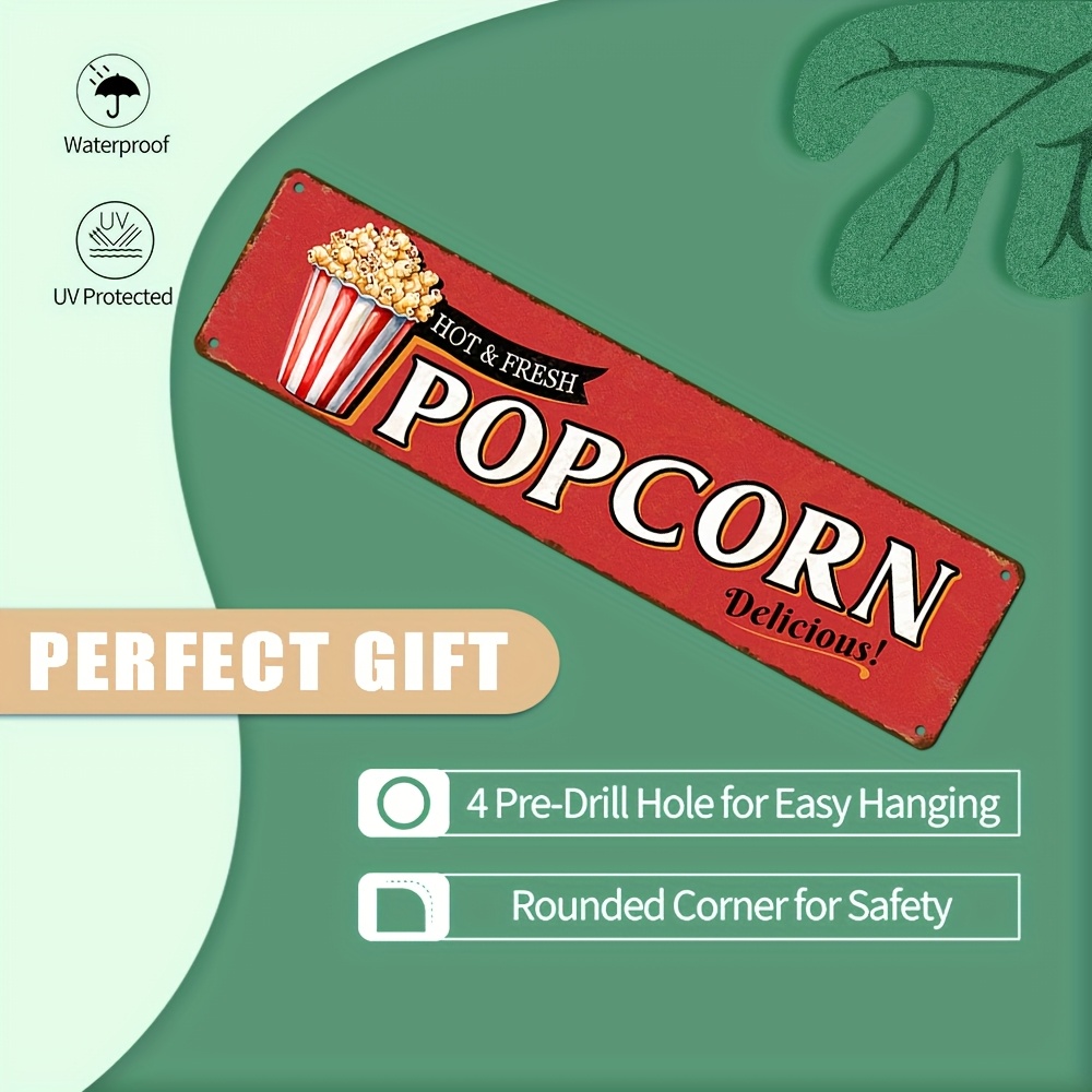 Vintage Aluminum Popcorn Sign  - Home Cinema Design 评论和价格