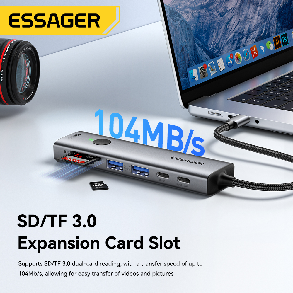 Essager USB C HUB 4K 7-in-1 Ty - Home Cinema Usb 评论和价格