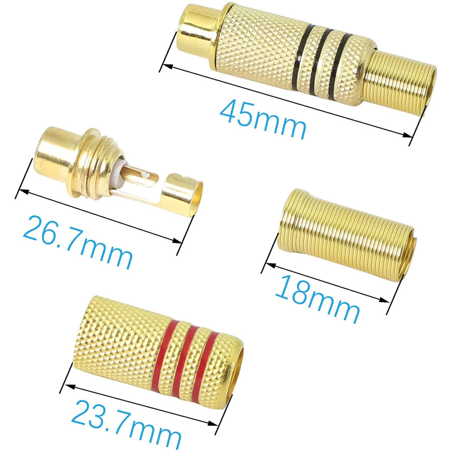 4PCS RCA Plug Gold Plated Sold - Home Cinema Audio System 评论和价格