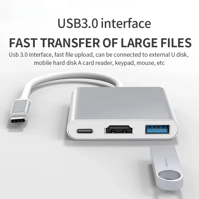 3 In 1 Type C to HDMI-compatib - Home Cinema Usb 评论和价格