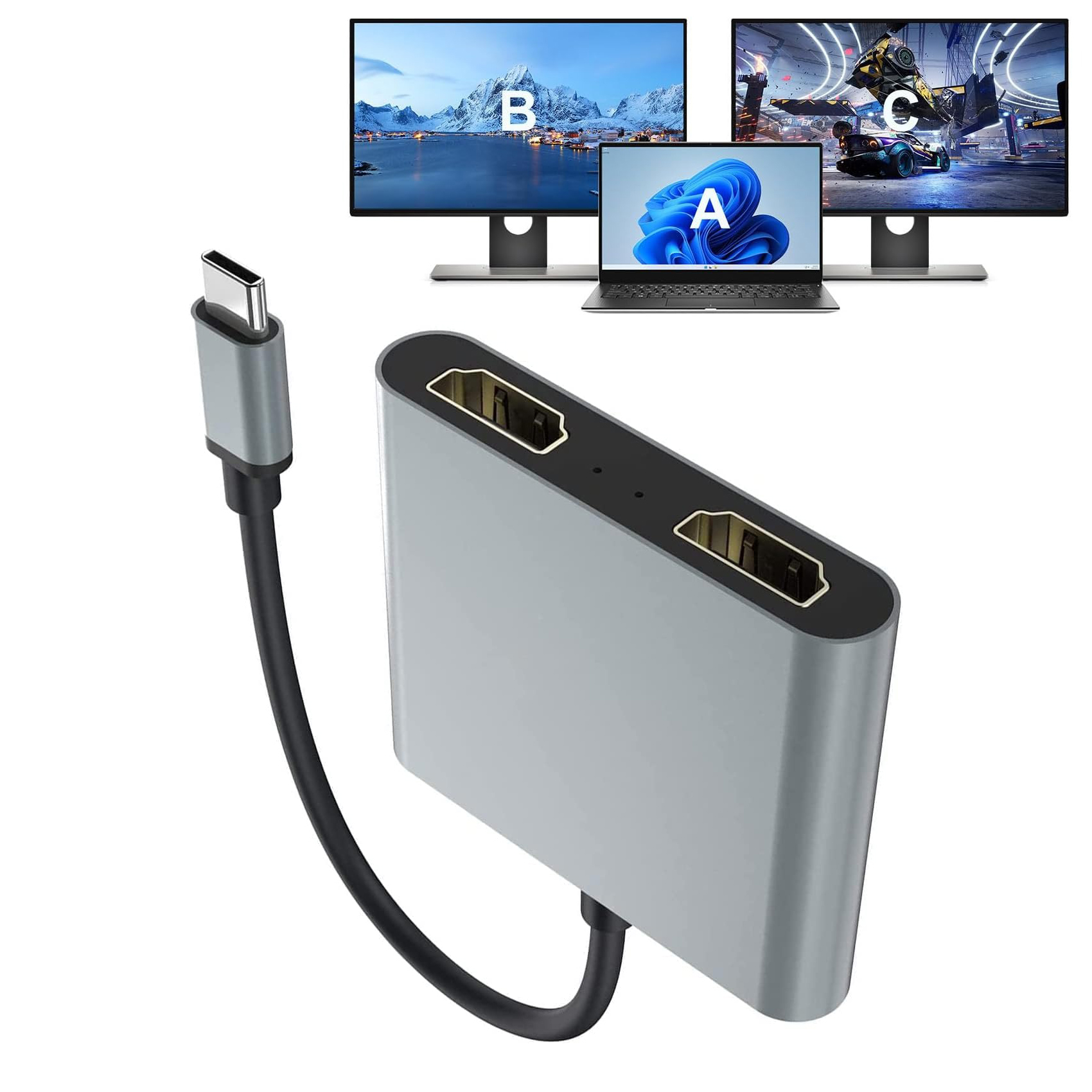 USB C Thunderbolt3 to Dual 4K  - Home Cinema Usb 评论和价格