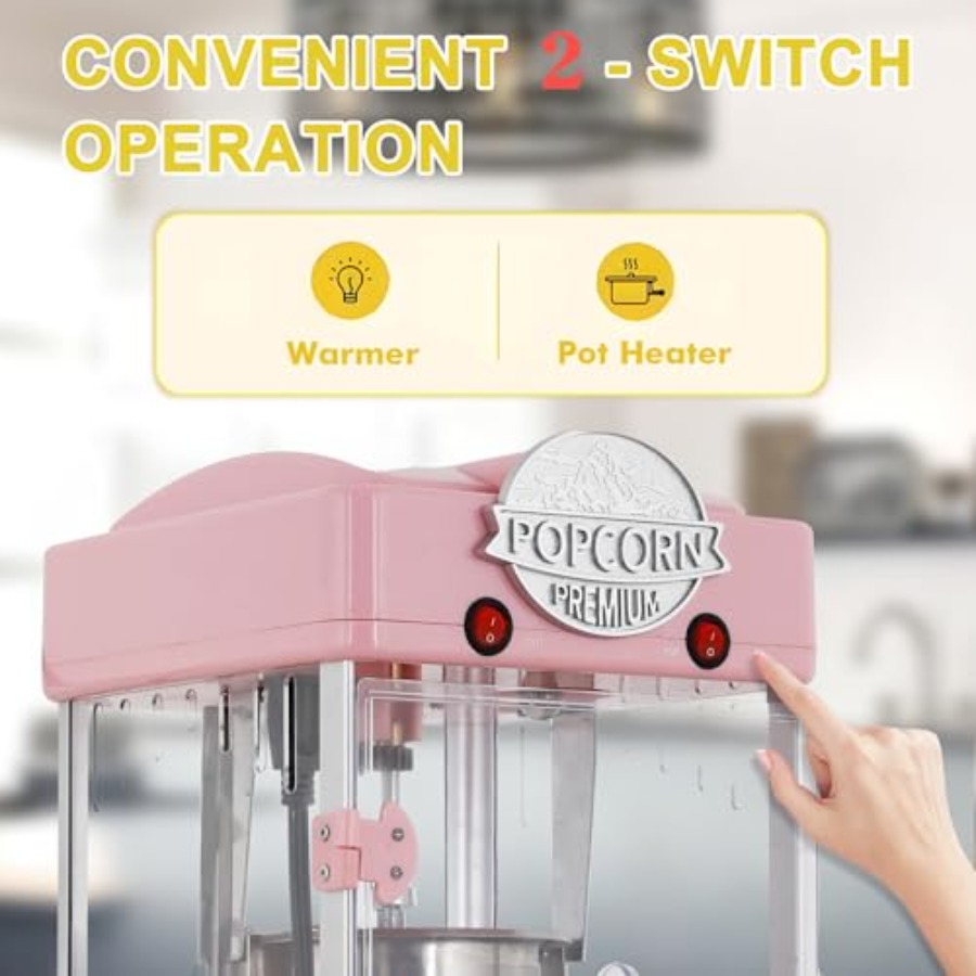 Pink 8oz Popcorn Machine with  - Popcorn Machine Home 评论和价格